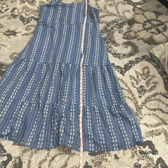 Madewell Blue Embroidered Button Back Tiered Sundress size 8 - Picture 7 of 11